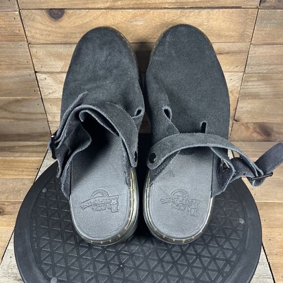 Dr. Martens Womens Size 8 Black Suede Carlson Clog Comfort Slip On Casual Shoes - Picture 5 of 10